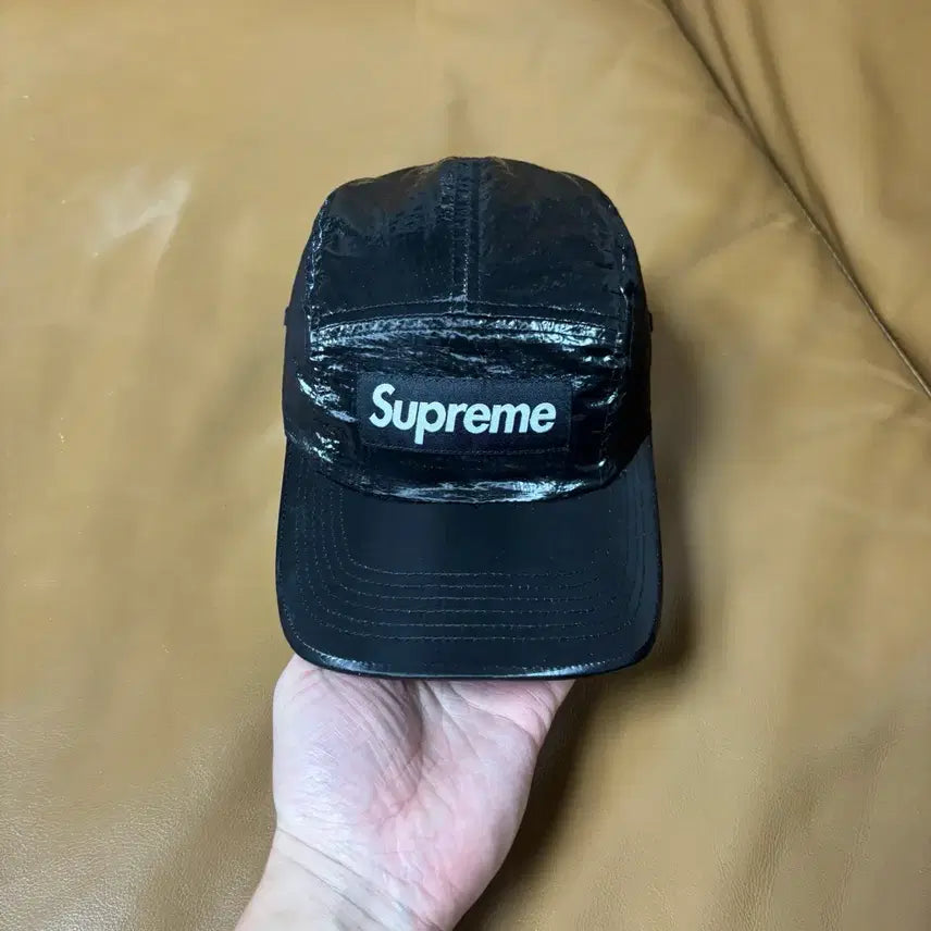 [BUNJANG] Supreme Camp Cap Gloss Ripstop Black / 슈프림 캠프캡 모자 박스로고 23fw 글로스 립스탑 블랙