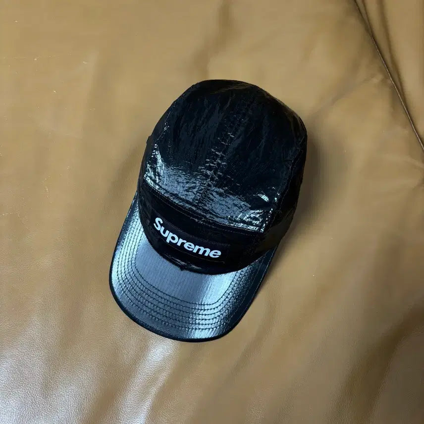 [BUNJANG] Supreme Camp Cap Gloss Ripstop Black / 슈프림 캠프캡 모자 박스로고 23fw 글로스 립스탑 블랙