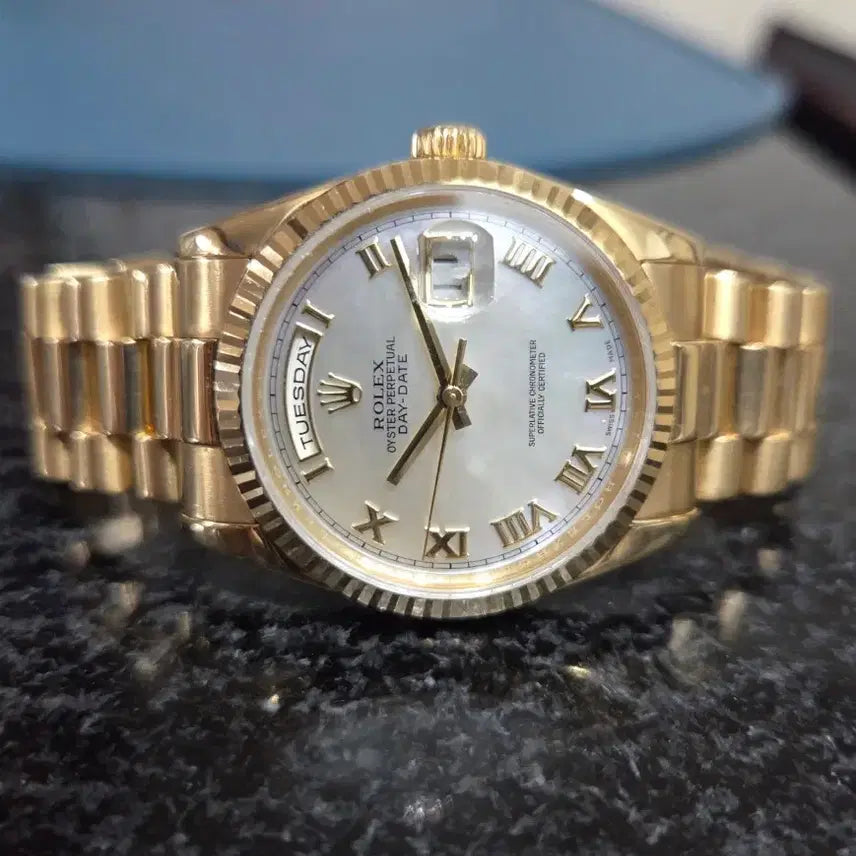 [BUNJANG] Rolex Day-Date 118238 18k Gold Watch / 로렉스 118238 데이데이트 진주자개판 18k 금통