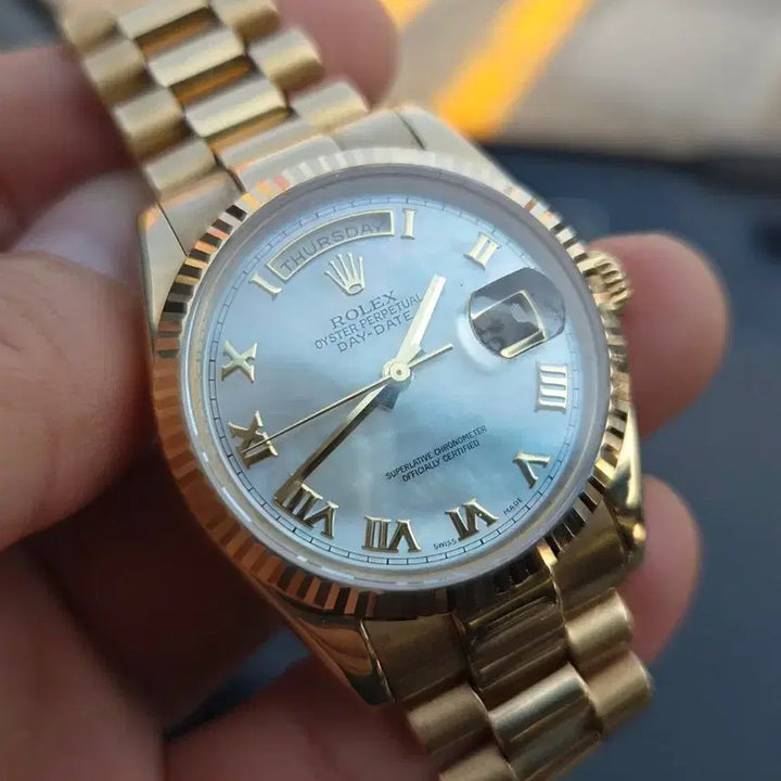 [BUNJANG] Rolex Day-Date 118238 18k Gold Watch / 로렉스 118238 데이데이트 진주자개판 18k 금통