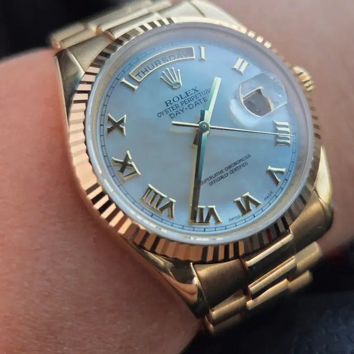 [BUNJANG] Rolex Day-Date 118238 18k Gold Watch / 로렉스 118238 데이데이트 진주자개판 18k 금통