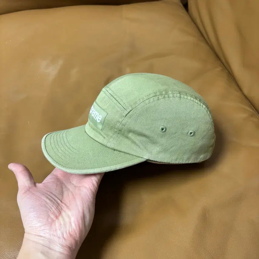 [BUNJANG] Supreme Camp Cap Washed Chino Olive Hat / 슈프림 캠프캡 모자 박스로고 24ss 워시드 치노 올리브