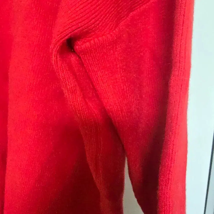 [BUNJANG] Red Knit Sweater / 니트 프리사이즈 55-66