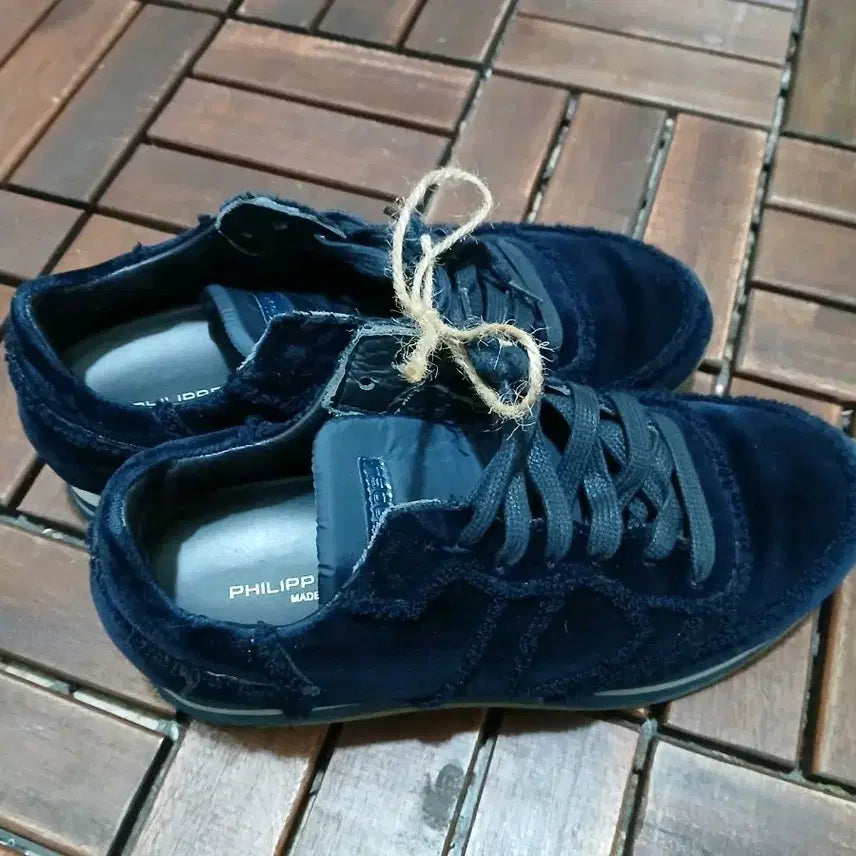 [BUNJANG] Philip Model Navy Suede Sneakers (Made in Italy) / 필립모델 네이비 스웨이드 스니커즈 37(made in italy)