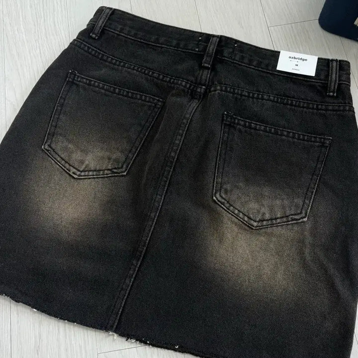[BUNJANG] Vintage Black Wash Mini Skirt / 빈티지 흑청 워싱 미니스커트