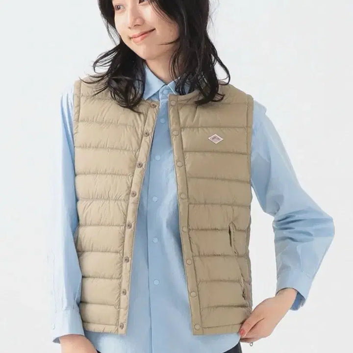 [BUNJANG] Danton Padding Vest Sand Beige / 단톤 패딩 베스트 샌드 베이지