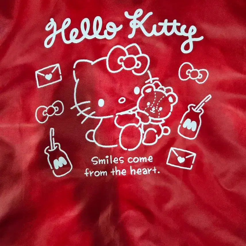 [BUNJANG] Kitty Red Polyester Unlined Coach Jacket / 키티 레드 폴리에스터 언라이닝 코치 재킷