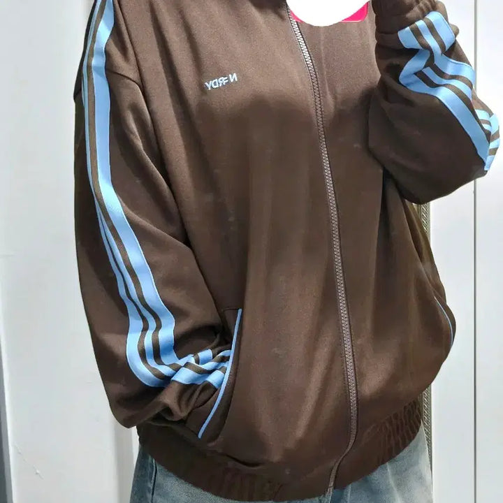 [BUNJANG] NERDY Jacquard Tape Track Top Red Brown / 널디 자카드 테잎 트랙탑 져지 s  레드브라운 판매(마지막할인)