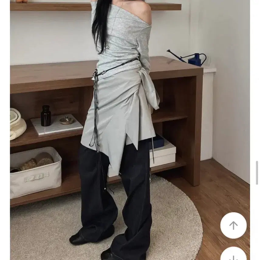 [BUNJANG] Greeny Zyle Layered Midi Wrap Skirt Black / 그리니 자일 레이어드 미디 랩 스커트 블랙 판매