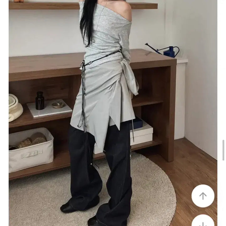 [BUNJANG] Greeny Zyle Layered Midi Wrap Skirt Black / 그리니 자일 레이어드 미디 랩 스커트 블랙 판매