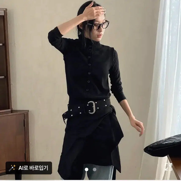 [BUNJANG] Greeny Zyle Layered Midi Wrap Skirt Black / 그리니 자일 레이어드 미디 랩 스커트 블랙 판매