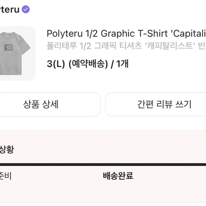 [BUNJANG] Polilu Graphic Capitalist T-Shirt Vintage Grey / 새제품 : 폴리테루 그래픽 케피탈리스트 티셔츠 빈티지 그레이 [3]