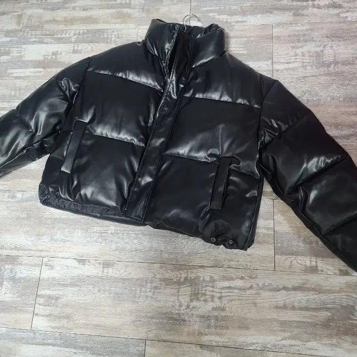 [BUNJANG] Leather Short Padded Jacket / 레더숏패딩