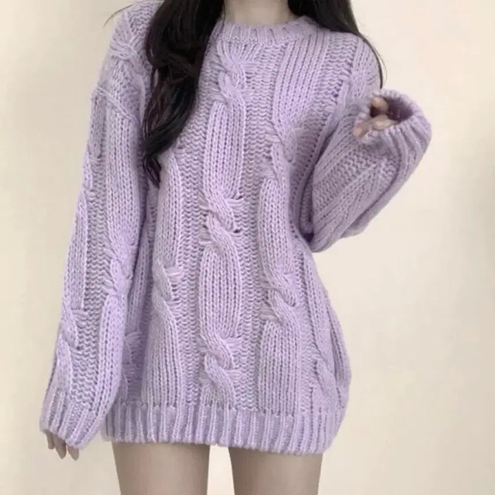[BUNJANG] Lavender Pastel Knit Top / 라벤더 연보라 봄니트 에이블리 지그재그 아뜨랑스 렌느 무신사