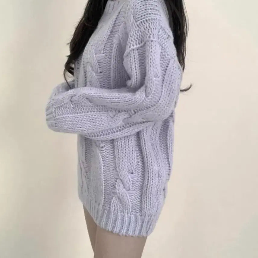 [BUNJANG] Lavender Pastel Knit Top / 라벤더 연보라 봄니트 에이블리 지그재그 아뜨랑스 렌느 무신사
