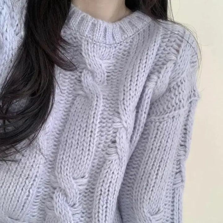 [BUNJANG] Lavender Pastel Knit Top / 라벤더 연보라 봄니트 에이블리 지그재그 아뜨랑스 렌느 무신사