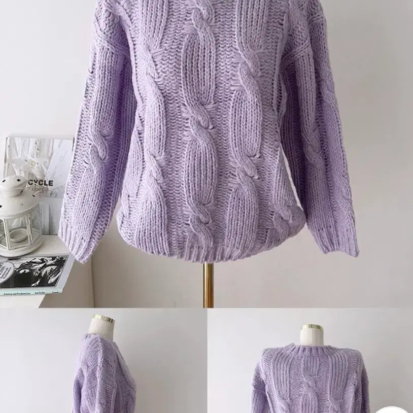 [BUNJANG] Lavender Pastel Knit Top / 라벤더 연보라 봄니트 에이블리 지그재그 아뜨랑스 렌느 무신사