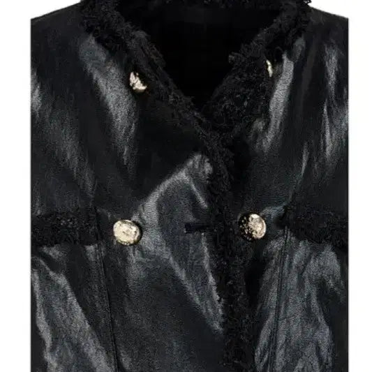 [BUNJANG] VOV Tweed Trim Double Leather Jacket / [새상품]보브(VOV ) 트위드 트림 더블 레더 자켓