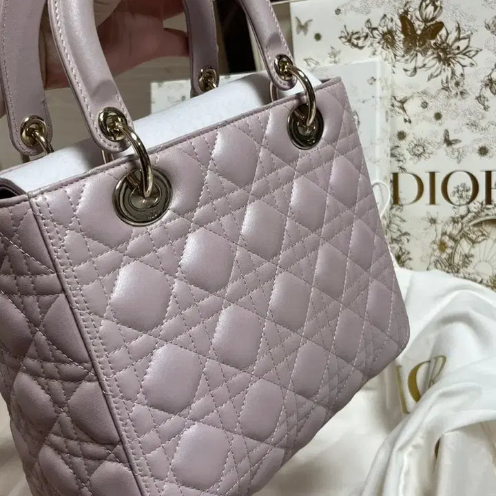 [BUNJANG] Dior Lady Dior Medium Handbag / 레이디디올백 펄핑크/블러쉬핑크 미듐