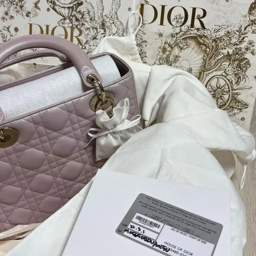 [BUNJANG] Dior Lady Dior Medium Handbag / 레이디디올백 펄핑크/블러쉬핑크 미듐