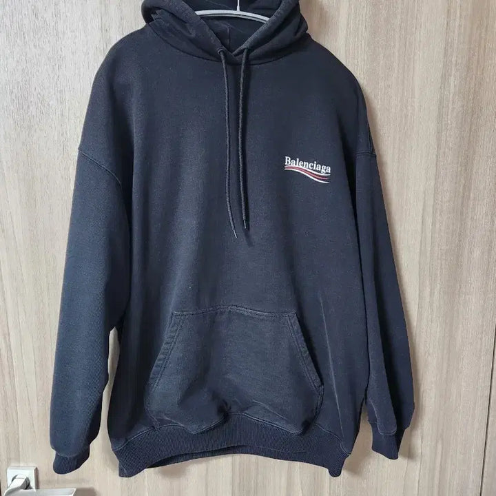 [BUNJANG] Balenciaga Wave Logo Black Hoodie XS / (정품) 발렌시아가 웨이브로고 블랙 후드티 XS(100~105)