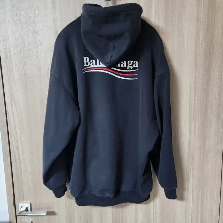 [BUNJANG] Balenciaga Wave Logo Black Hoodie XS / (정품) 발렌시아가 웨이브로고 블랙 후드티 XS(100~105)