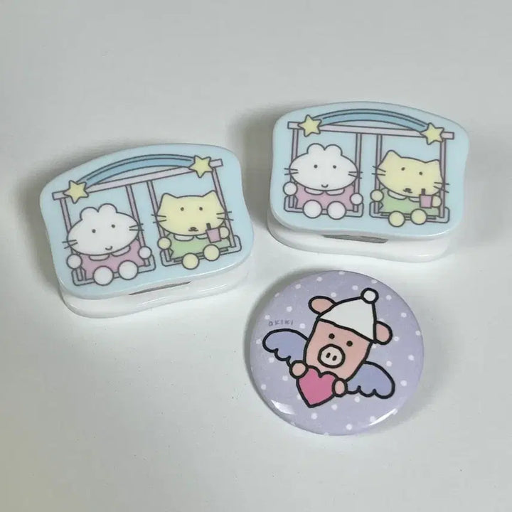 [BUNJANG] Boring Boring Acrylic Clip and Pin Button Bundle Set / 문구 다꾸 보링보링 아크릴 집게 오키키 핀버튼 일괄