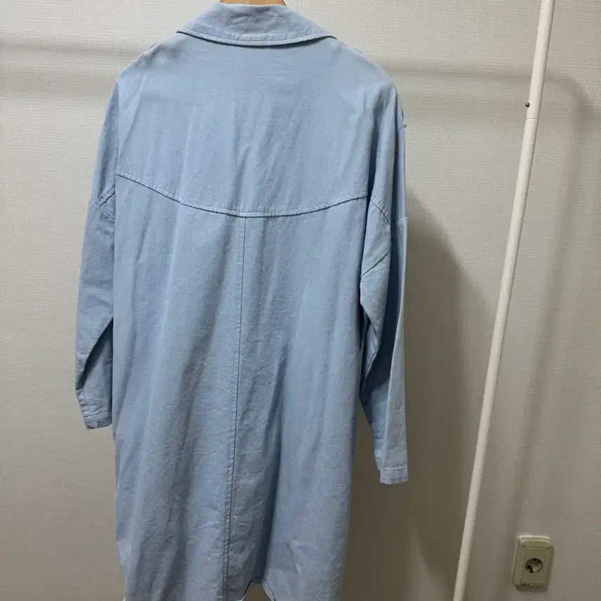 [BUNJANG] Lingo Star Long Trench Coat Sky Blue / 링고스타 롱 트렌치코트 스카이블루