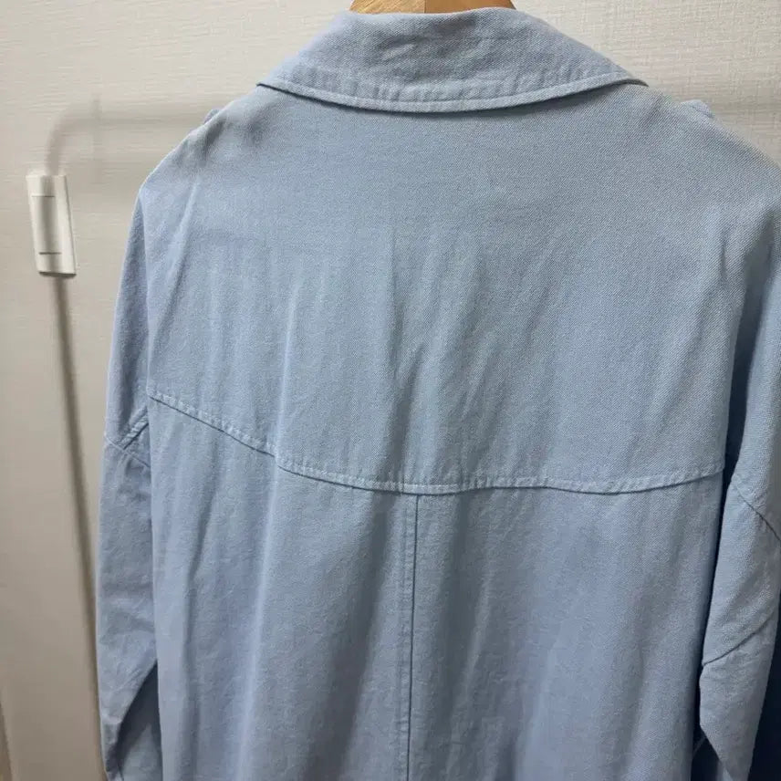 [BUNJANG] Lingo Star Long Trench Coat Sky Blue / 링고스타 롱 트렌치코트 스카이블루