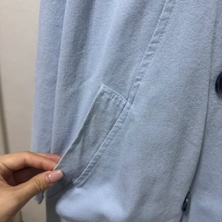 [BUNJANG] Lingo Star Long Trench Coat Sky Blue / 링고스타 롱 트렌치코트 스카이블루