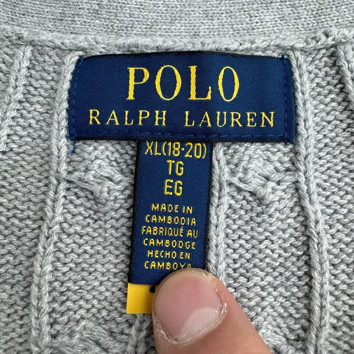 [BUNJANG] Unbranded Cable Knit Cardigan / 폴로 케이블 니트 가디건