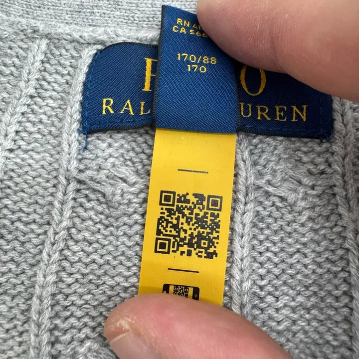 [BUNJANG] Unbranded Cable Knit Cardigan / 폴로 케이블 니트 가디건