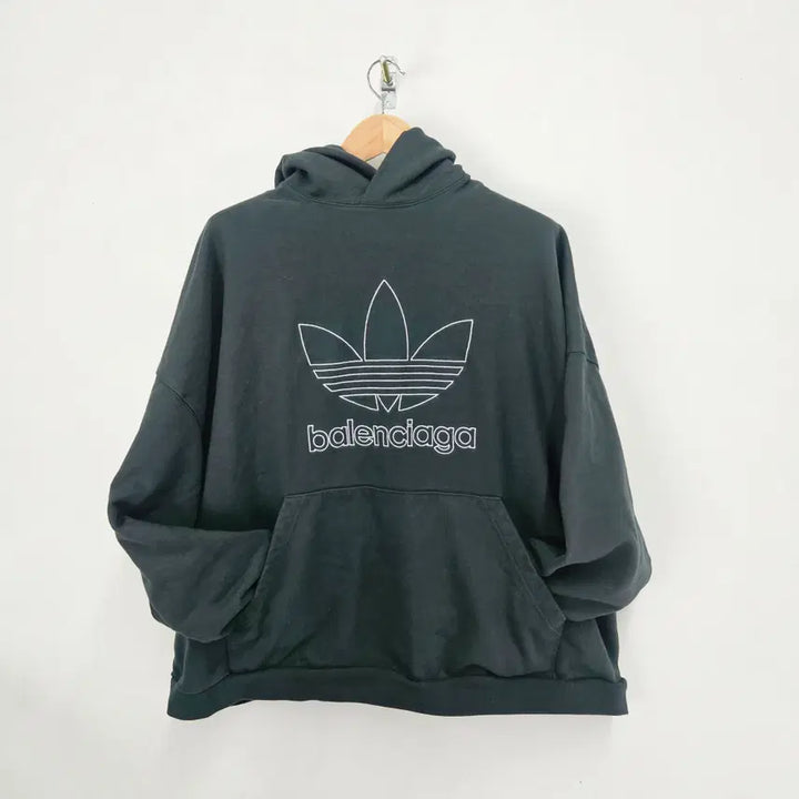 [BUNJANG] Adidas x Balenciaga Oversized Hoodie Deep Green / 아디다스 x 발렌시아가 콜라보 오버핏 후드티 딥그린