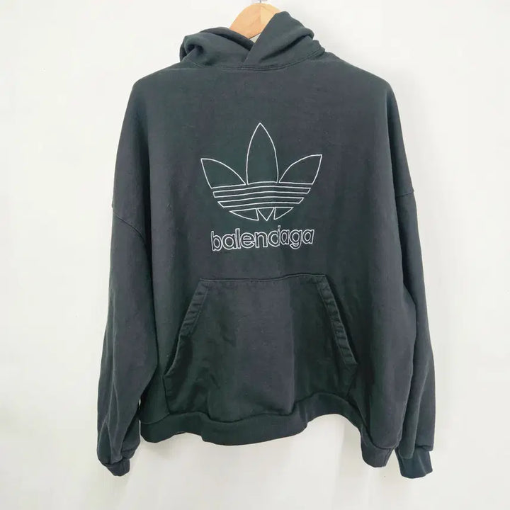 [BUNJANG] Adidas x Balenciaga Oversized Hoodie Deep Green / 아디다스 x 발렌시아가 콜라보 오버핏 후드티 딥그린