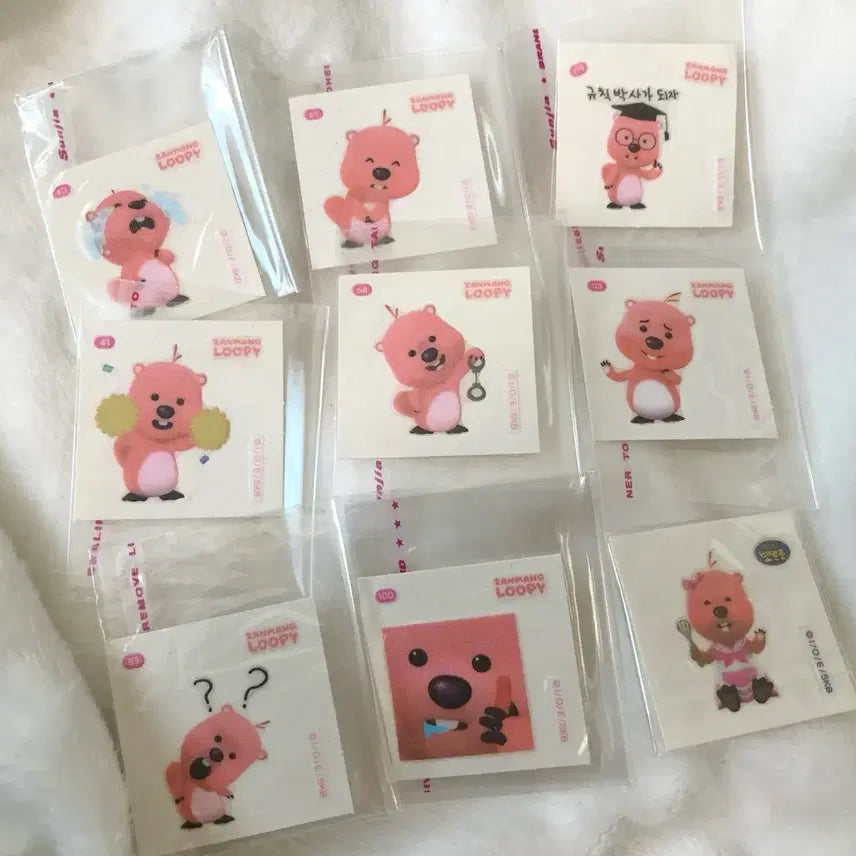 [BUNJANG] Zanmang Loopy Loopy Ttibuseel Sticker Bundle / 잔망루피 루피 띠부씰 일괄 스티커 띠부띠부씰