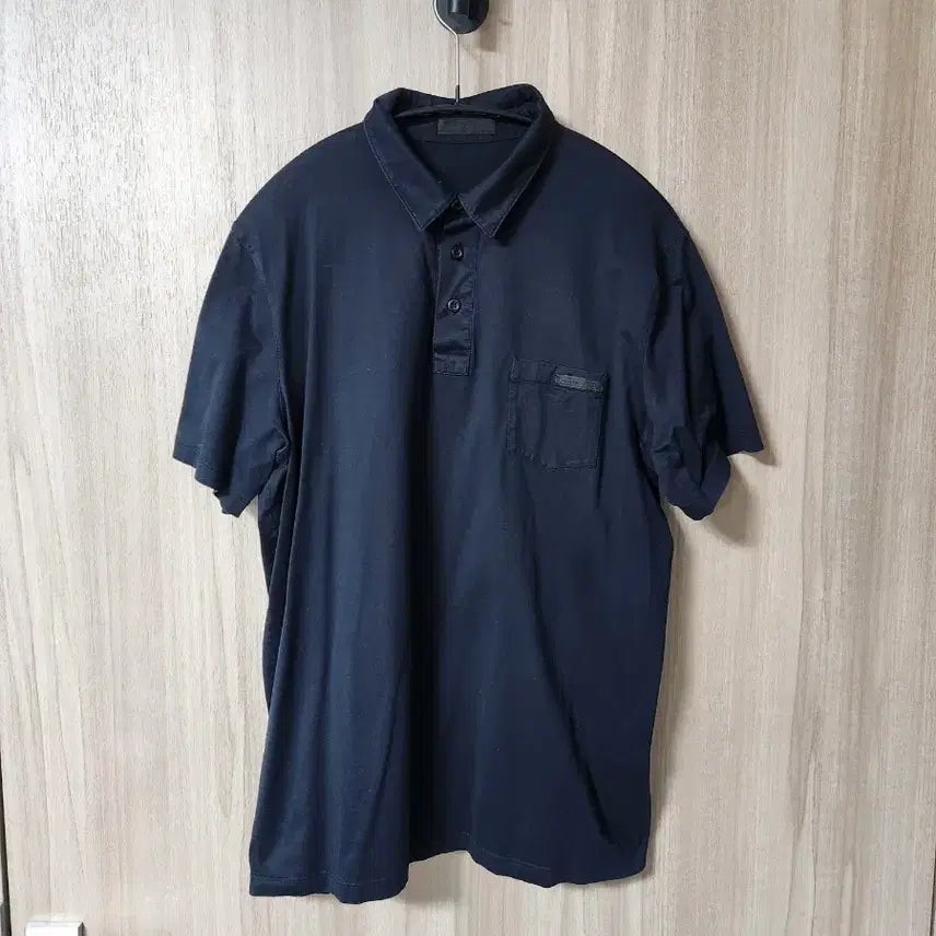 [BUNJANG] Prada Black Pocket Short Sleeve Polo Shirt XL / (정품) 프라다 블랙 포켓 반팔 폴로셔츠 XL