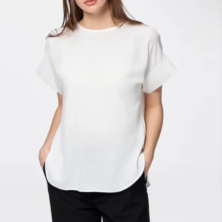 [BUNJANG] GU White Blouse (Short Sleeve) / 새상품) gu 화이트 블라우스 반팔