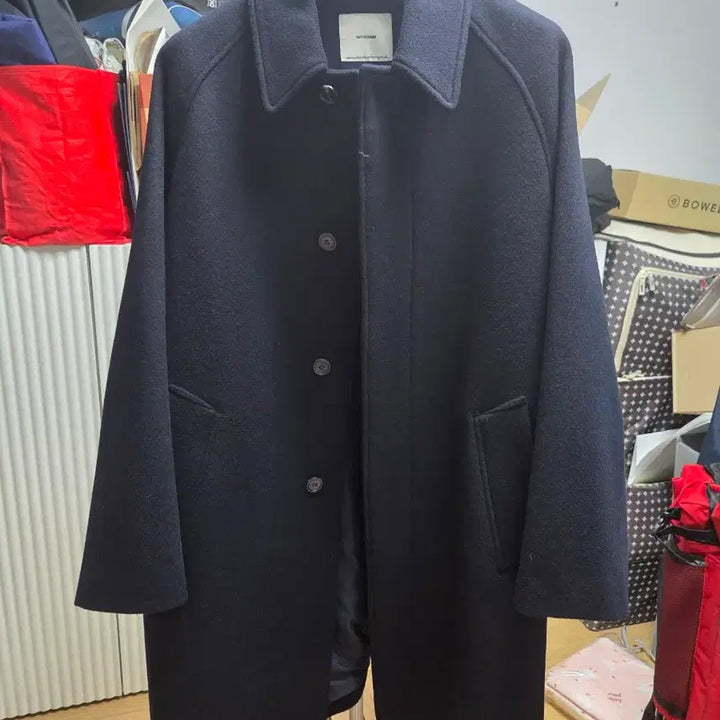 [BUNJANG] In The Row Wool Cashmere Balmacaan Coat - Navy - Size 3 / 인더로우 울캐시 발마칸 코트 네이비 3사이즈