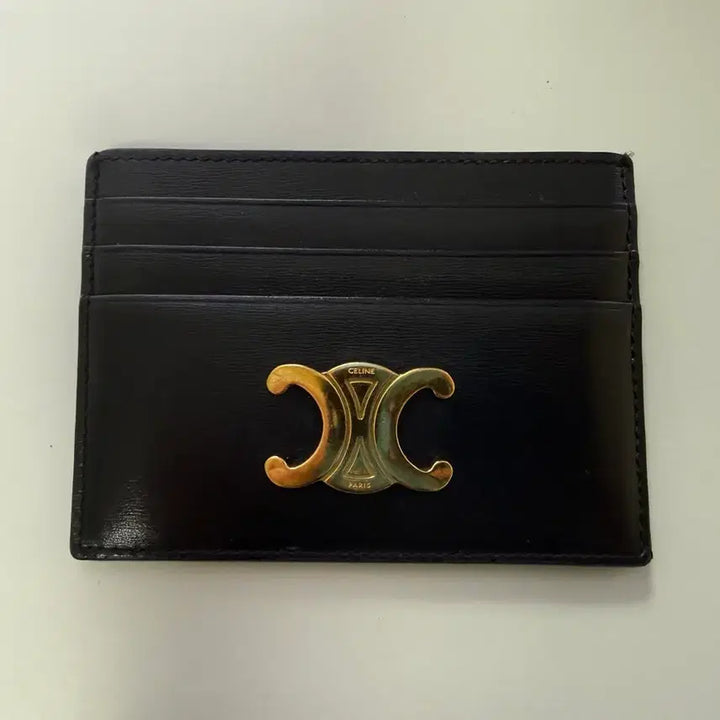 [BUNJANG] Celine Triomphe Card Wallet / 셀린느 트리옹프 카드지갑 카드홀더 블랙 금장로고