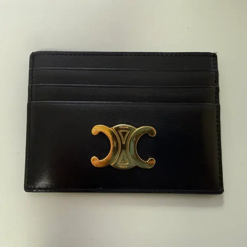 [BUNJANG] Celine Triomphe Card Wallet / 셀린느 트리옹프 카드지갑 카드홀더 블랙 금장로고