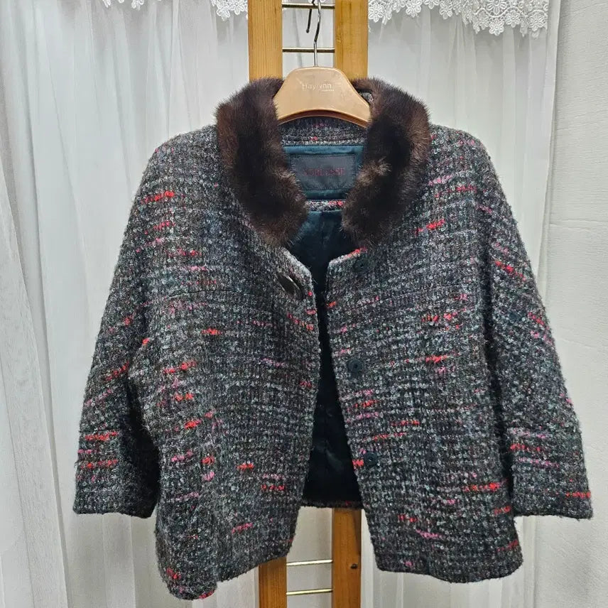 [BUNJANG] NOBLESSE Wool Jacket with Mink Collar / NOBLESSE 모직 자켓 + 밍크 카라