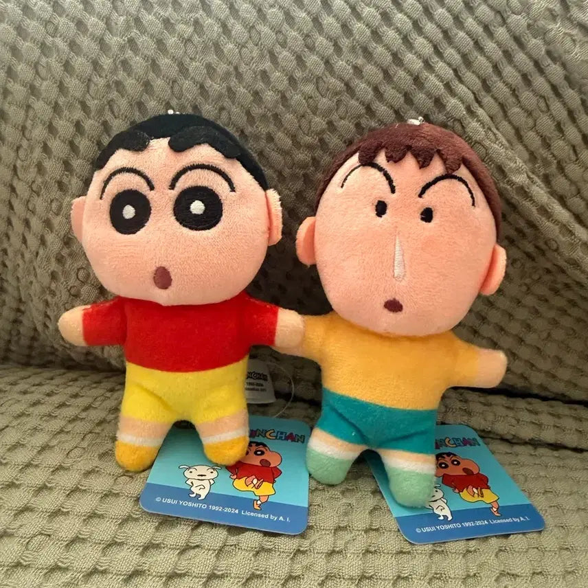 [BUNJANG] Crayon Shin-chan Plush Keychain Set / 짱구 봉제인형 키링 2종 세트