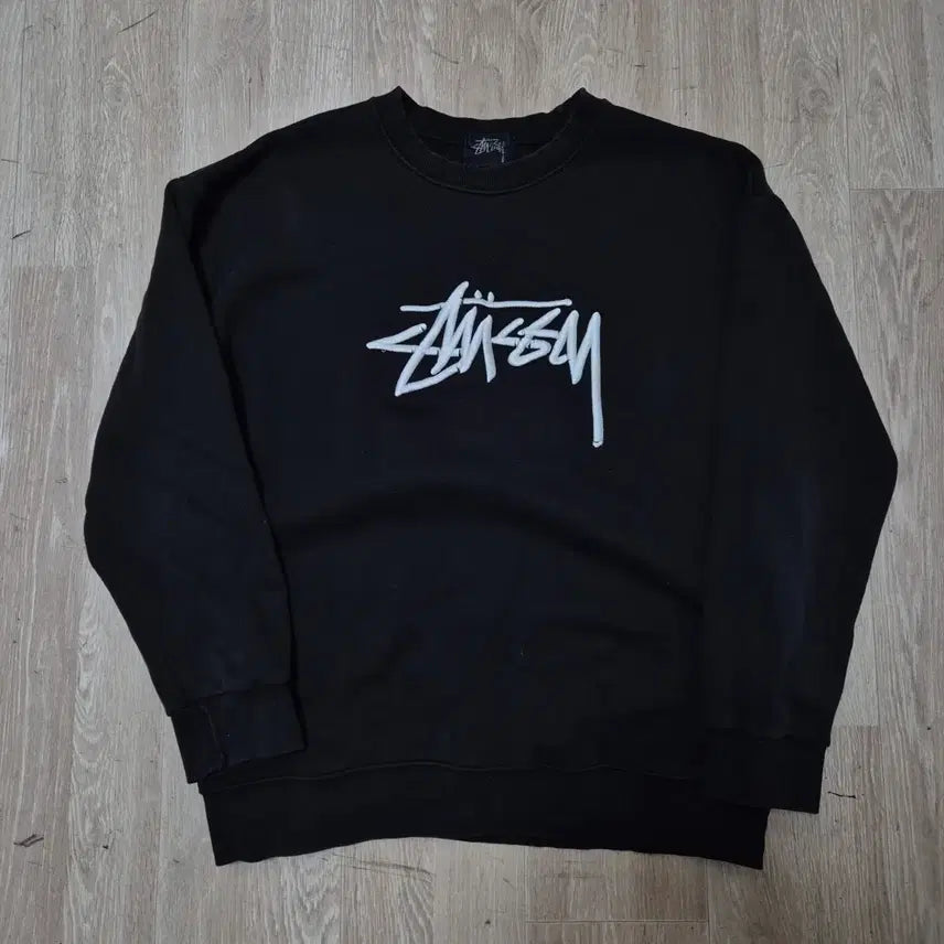 [BUNJANG] Stussy Stock Big Logo Fleece Sweatshirt / 스투시 스탁 빅로고 기모 맨투맨 M(95)