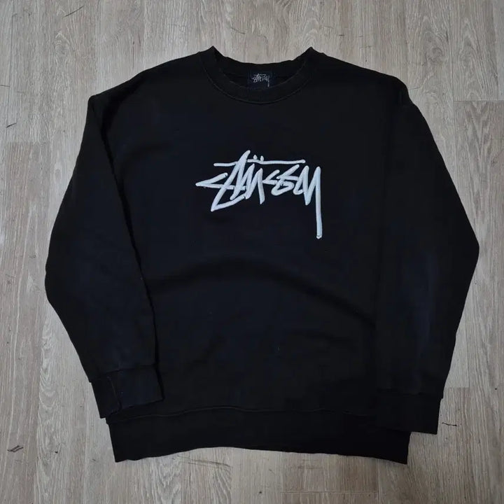[BUNJANG] Stussy Stock Big Logo Fleece Sweatshirt / 스투시 스탁 빅로고 기모 맨투맨 M(95)
