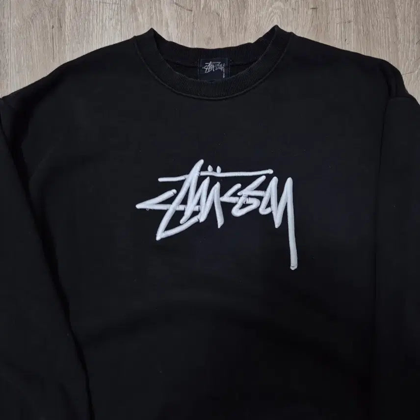[BUNJANG] Stussy Stock Big Logo Fleece Sweatshirt / 스투시 스탁 빅로고 기모 맨투맨 M(95)