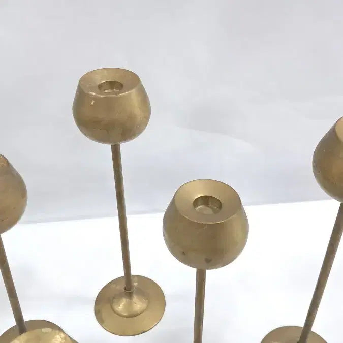[BUNJANG] Brass Candlestick Set (6 Pieces) / 동 촛대 6점