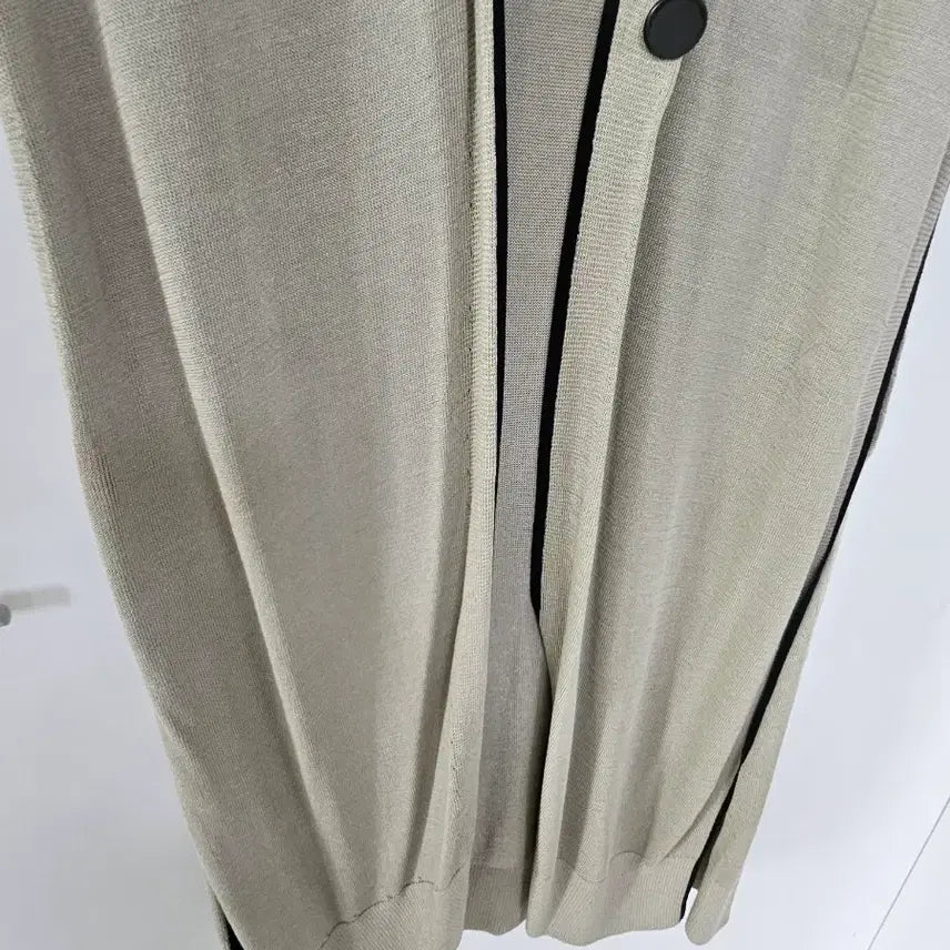 [BUNJANG] Time Long Knit Vest Beige Cardigan / 타임 롱 니트 조끼 베이지 가디건형