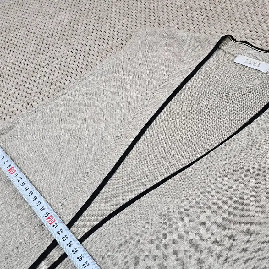 [BUNJANG] Time Long Knit Vest Beige Cardigan / 타임 롱 니트 조끼 베이지 가디건형
