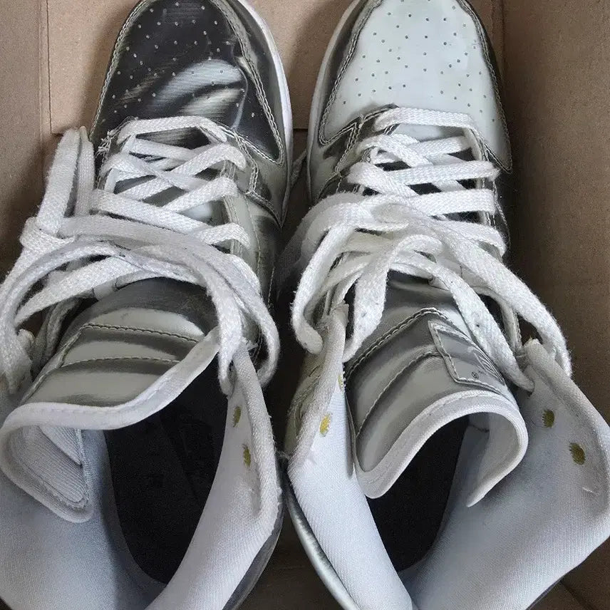 [BUNJANG] Nike CLOT Dunk High Flux Silver Sneakers / 나이키 x 클랏 덩크 하이 플럭스 DH444실버 (정품)