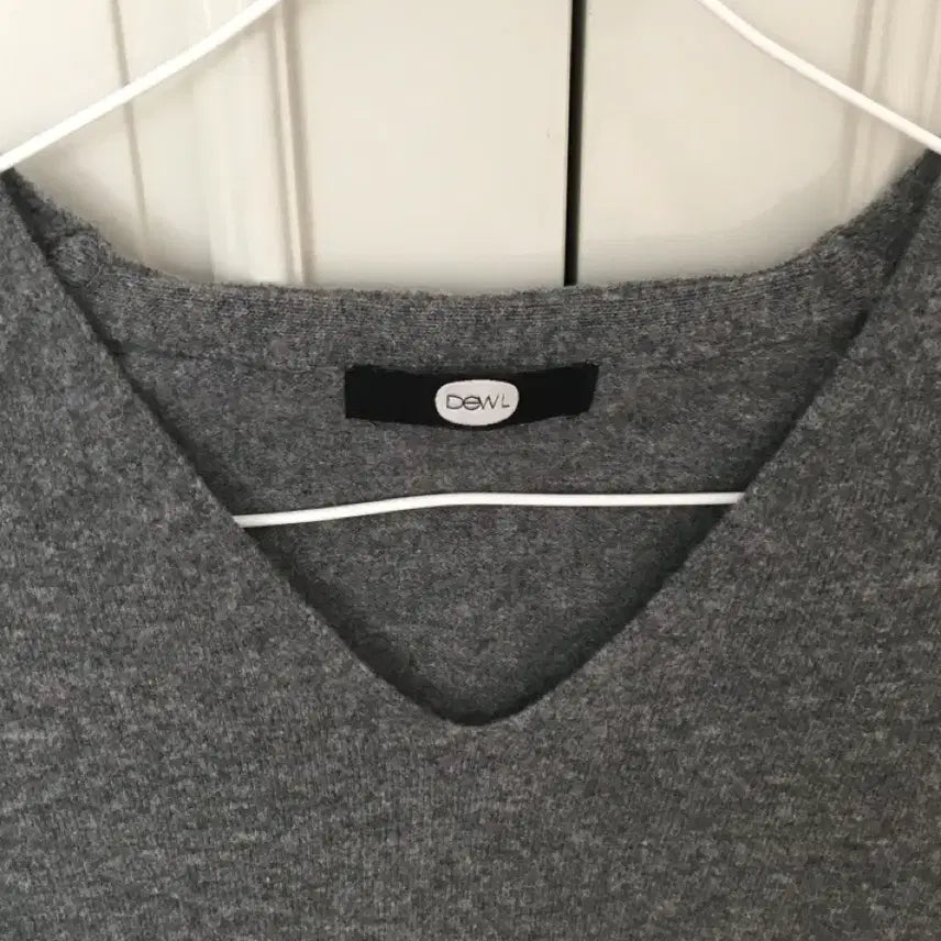 [BUNJANG] Dewl V-Neck Wool Knit Dress Gray / 듀엘 Dewl  V넥 울 니트 원피스 그레이